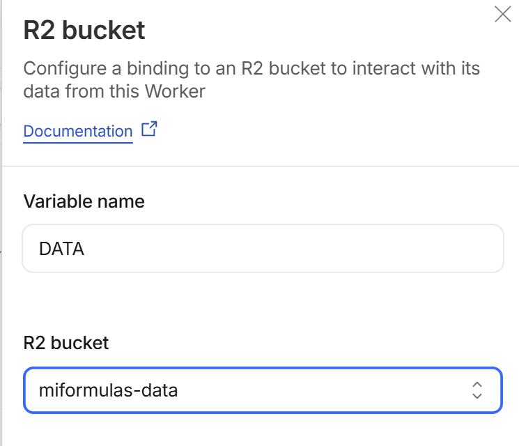 The R2 bucket binding: the variable name must be exactly DATA.