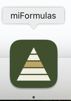 miFormulas in the Dock.